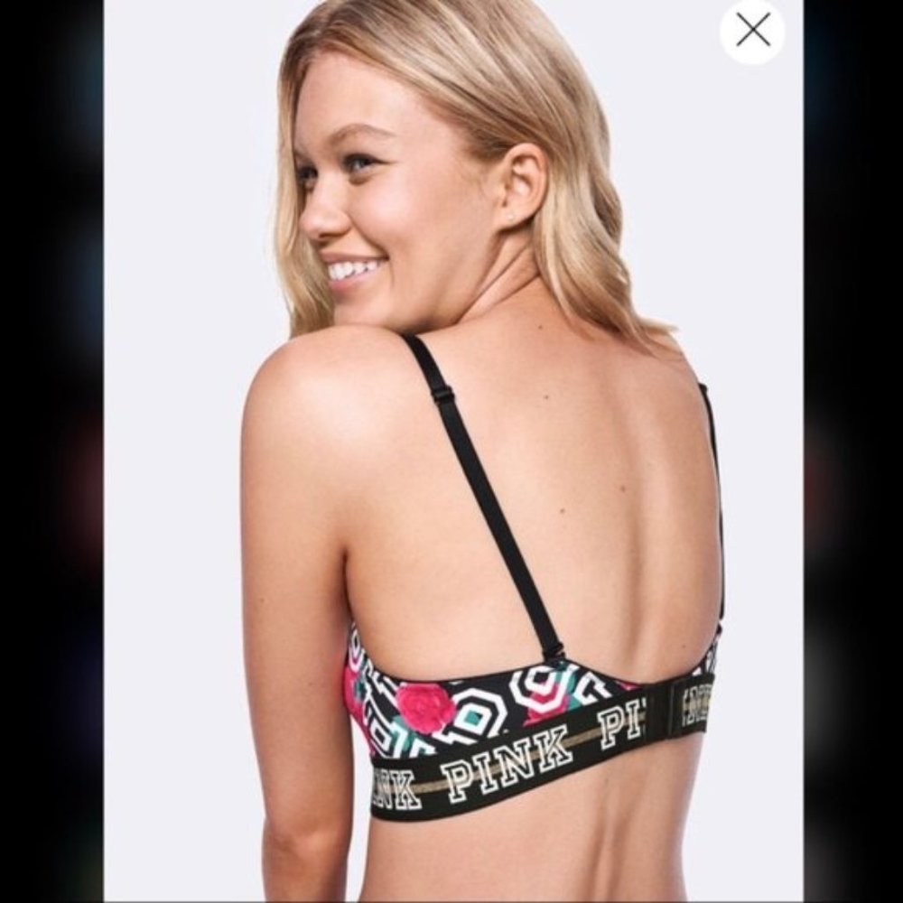VS Pink Wear Everywhere Floral Print T-shirt Bra - Picture 2 of 9